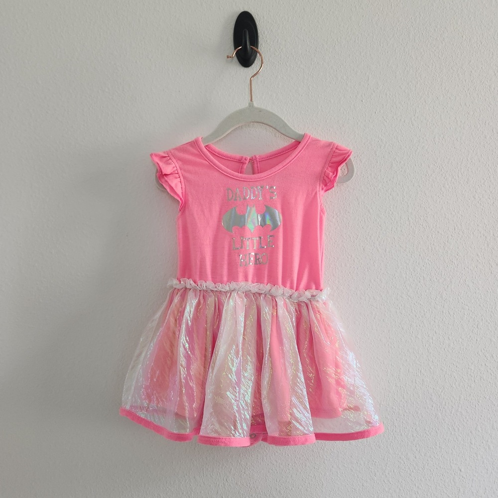 Batgirl‎ Pink Tutu Bodysuit Dress Daddys Little Hero size 18M